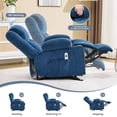 thumbnail image 5 of JONPONY Manual Recliner Chair with Heat Therapy and Massage Function, Heavy Duty Reclining Mechanism Massage Chair, Elderly Single Rocker Sofa with Cup Holders for Bedroom Home Theater，Blue, 5 of 11