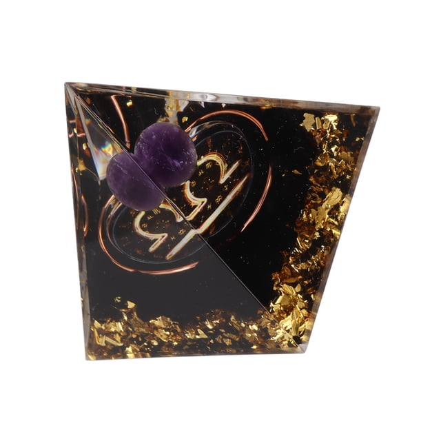 M Buder Pirámide de Orgón de Cristal Curativo Generador de Energía Positiva para Meditación Chakra Decoración de Escritorio Signo del Zodiaco Libra 5cm / 2 inches