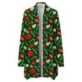 thumbnail image 6 of Lenago Women's Christmas Cardigan Santa Claus Print Cardigan Long Sleeve Cardigan Sweater Coat, 6 of 6
