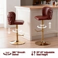 thumbnail image 5 of Tayuzo Adult Low Back Adjustable Seat Height Bar Stools - Set of 2, Burgundy, 5 of 10