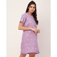 thumbnail image 3 of Moomaya Sleepwear, Printed Cotton Night Dress For Women, Short Sleeve Lounge Shirt, 3 of 9