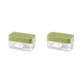 thumbnail image 2 of Yuarrent Molde para hacer cubitos de hielo, tapa, caja de almacenamiento, barra de cocina, bebida de un botón, capacidad de silicona, Verde/Presionando 2Conjunto, 2 of 6