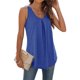 thumbnail image 1 of Camiseta sin mangas tipo túnica plisada para mujer, informal, sin mangas, cuello redondo, ajuste holgado, dobladillo curvado, camiseta básica, 1 of 7