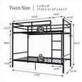 thumbnail image 5 of Leumius Bunk Bed Twin Over Twin Size with Ladder and Guardrail,Heavy Duty Metal Slats Support,No Box Spring Needed,Small Space Saving Furniture for Bedroom Dorm,Black, 5 of 12