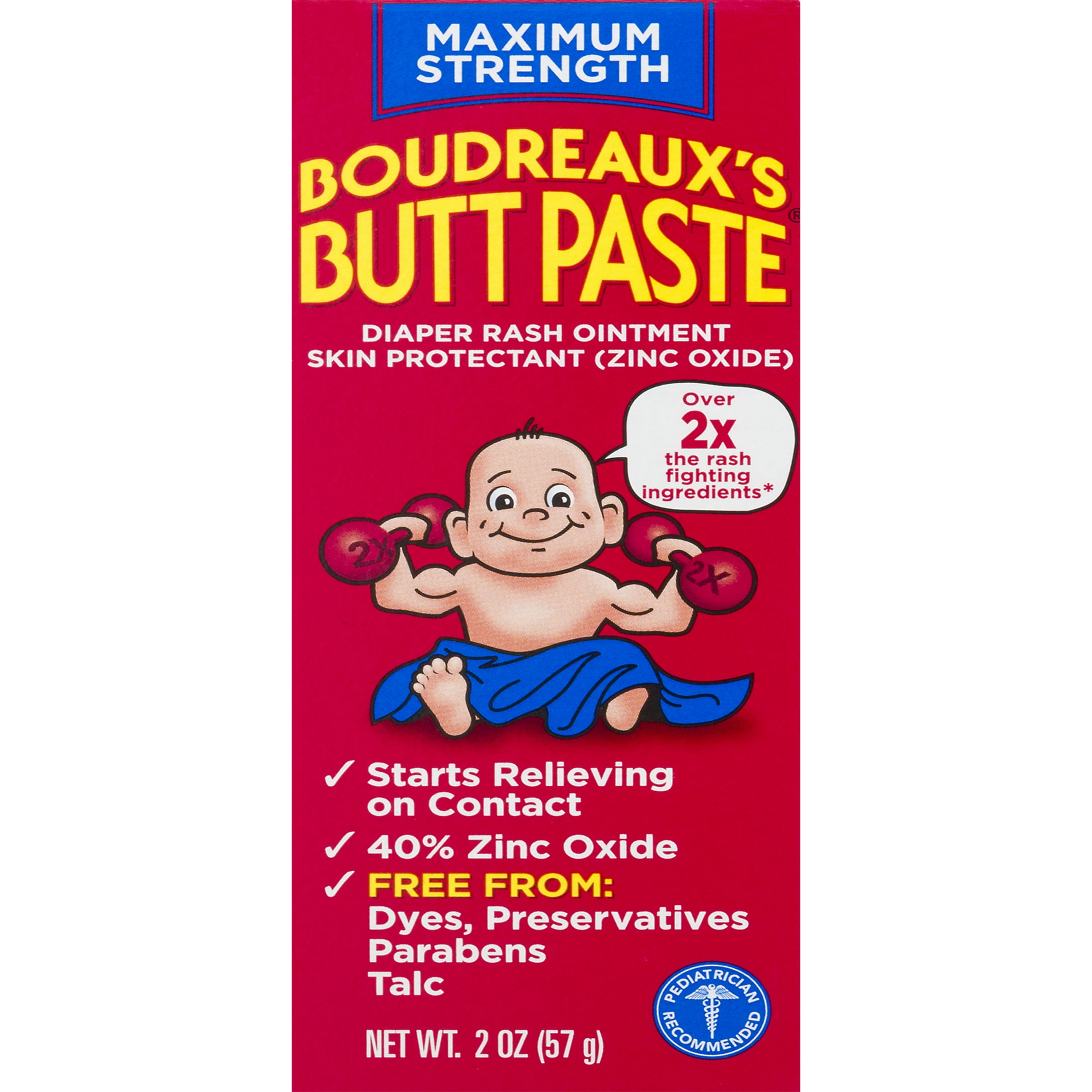 Boudreaux's Butt Paste Diaper Rash Ointment, Maximum Strength, 2 Ounce