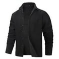 thumbnail image 2 of pstuiky Camisas casuales de manga larga para hombre, Camisa tipo cárdigan informal de color liso y cálido para hombre, chaqueta, ropa de abrigo, blusa de manga larga con cuello vuelto s, 2 of 8