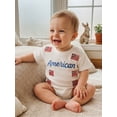 thumbnail image 5 of BemeyourBBs Newborn Baby Boy Girl 4th of July Outfit Patriot Independent Day Summer Clothes Infant Baby Bubble Romper Letter Star Flag Embroidery Short Sleeve Bodysuits Jumpsuits, 5 of 9