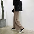 thumbnail image 4 of Pantalones anchos y sueltos de tubo ancho para mujer, pantalón plisado, de pierna ancha, adelgazante, con cintura elástica, informales, de otoño, 4 of 6