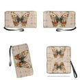 thumbnail image 4 of ZUXONGSY Abstract Butterfly Tropical Floral Print Top Handle Satchel Purses Set of 2 for Women Large Tote Bag Satchel Handbags with PU Cash Wallet for Hiking Shopping, 4 of 5