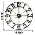 thumbnail image 7 of Sorbus Large Metal Numerical Wall Clock for Living Room Decor (Black, 16" Diameter), 7 of 7
