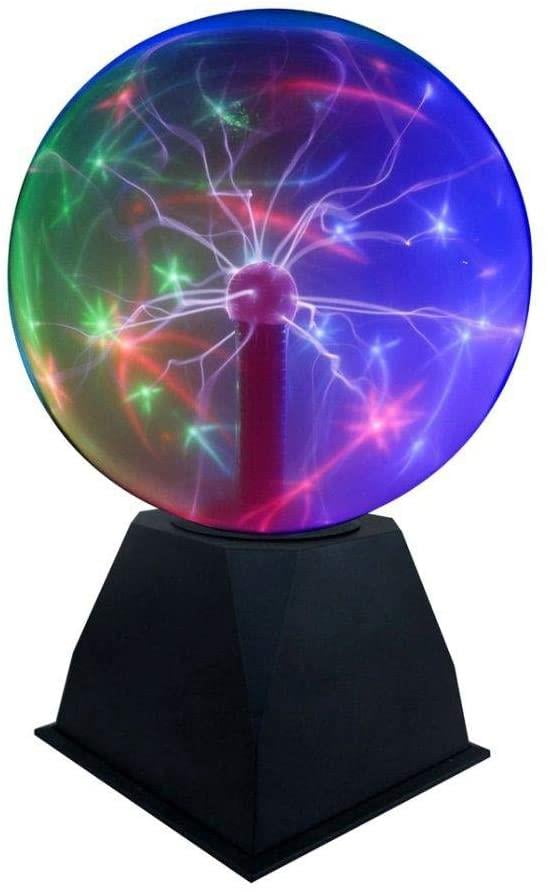Novelty Motion Light Green & Purple Sound and Touch Responsive Plasma Ball Lamp 