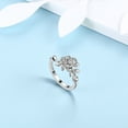 thumbnail image 4 of 925 Sterling Silver Flower Rose Ring Adjustable Wrap Open Women Engagement Ring Jewelry Mother Birthday Christmas Valentine's Day Gift for Her Juwaliy, 4 of 9