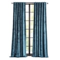 thumbnail image 2 of Martha Stewart Wave Embossed Velvet Curtain Panel Pair, Blue, Pole Top/Back Tab, Room Darkening, Indoor, Adult, 2 Piece Set, 37" x 84", 2 of 5
