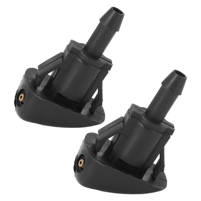Windshield Washer Nozzle, 2pcs Front Windshield Nozzle Black ABS High Strength Windscreen Washer Jet Replacement For