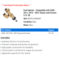 thumbnail image 2 of Fuel Injector - Compatible with 2008 - 2011, 2013 - 2021 Toyota Land Cruiser 5.7L V8 2009 2010 2014 2015 2016 2017 2018 2019 2020, 2 of 2