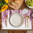 thumbnail image 4 of Pink Placemats Set of 8, Summer Botanical Leaves Watercolor Placemats for Dining Table, Place Mats for Kitchen Tabletop, Waterproof Wipeable Dining Table Mats Set, 4 of 9