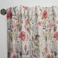thumbnail image 3 of Designart 'Red Pink Vintage Flower and Leaves' Rustic Curtain Panel, 3 of 5