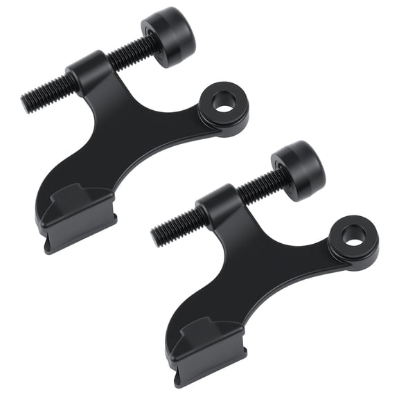 WellMade 2 pack Hinge Pin Door Stopper, Heavy Duty Zinc Alloy Door Stop with Rubber Tip for Home and Office, Matte Black