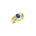 thumbnail image 6 of RYLOS Rings for Women 14K Gold Plated Silver Angel Wing Ring 7X5MM Gemstone & Diamonds September Blue Star Sapphire Jewelry for Women Size 7, 6 of 7