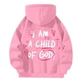 thumbnail image 3 of Yuanlong Womens Hoodies Half-Zip "I AM A CHILD OF GOD" Printed Long Sleeve Hoodie Spring Streetwear Cozy Athleisure Tops, 3 of 4