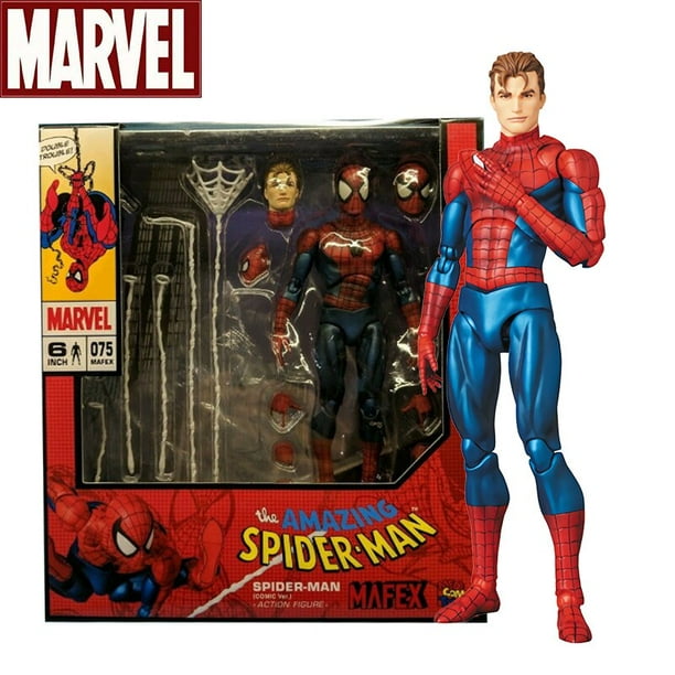 Figura de acción Marvel Mafex 075 de Los Vengadores, Spiderman, Maf 075, el increíble Spider Man, juguetes coleccionables de Pvc, regalo para niños Fivean unisex