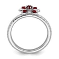 thumbnail image 2 of 925 Sterling Silver Stackable Expressions Garnet Ring Size: 7; for Adults and Teens; for Women and Men, 2 of 5