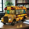thumbnail image 4 of School Bus Lamp, Stained Resin Bus Tabletop Night Light Vintage Style Decorative Lighting, Car Bedside Lamp for Bedroom Decor, Gifts for Kids Boys, 4 of 5