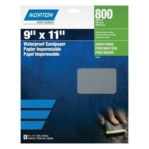 Norton NOR00499 9 x 11 in. Black Ice T214 Series Sanding Sheet, P220 Grit - Very Fine Grade