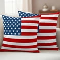 thumbnail image 2 of 2 Pack Outdoor Waterproof Throw Pillows, USA Flag Independence Day Decorative Square Pillow Case Patio Pillows for Chair Couch Sofa 16x16in, 2 of 9