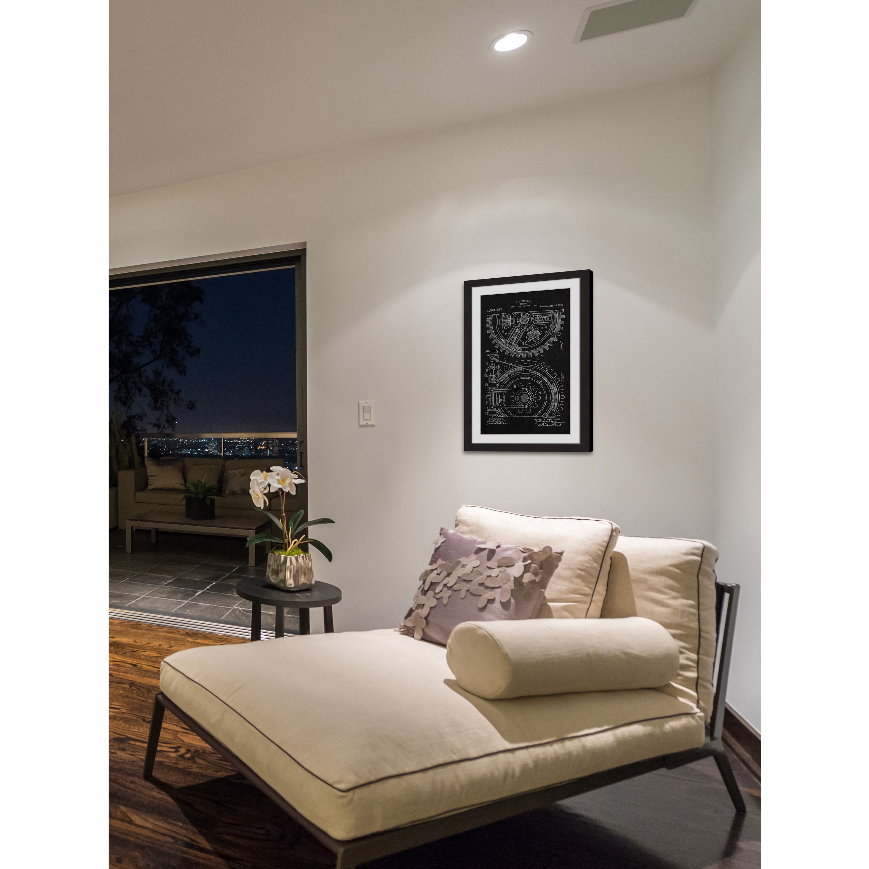 "Gears 1912 Black Paper" Framed Painting Print