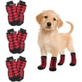 thumbnail image 2 of Mightlink 4Pcs Dog Socks Super Soft Fastener Tape Non-Slip Breathable Easy-wearing Decorative Cotton Medium Large Dogs Socks Paw Protector Pet Supplies, 2 of 7