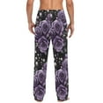 thumbnail image 4 of FORMRS Mens Pajama Pants with Pockets Sleepwear Lounge Bottoms Sizes S-2XL, Purple Roses, 4 of 7