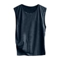 thumbnail image 5 of VBARHMQRT Womens Crew Neck Tshirt Cropped Vest Sleeveless Tanks Summer Casual Tops O Neck Solid Color Casual Shirts Slim Fit Blouse Womens Blouses Dressy Casual T Shirts for Women, 5 of 5
