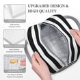 thumbnail image 3 of Fotbe Black And White Stripes Bolsa de Almuerzo con Estampado, Lonchera Aislada, Contenedor de Comida Reutilizable Tipo Cooler a Prueba de Fugas, 3 of 6
