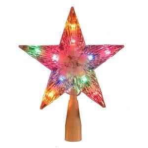 Multi-Colored Crystal Star Tree Topper for Christmas