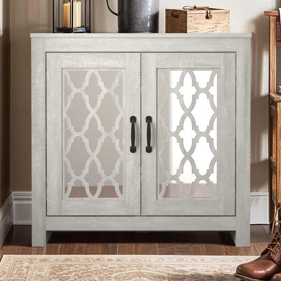 STYLIVIA Heron 12 Pairs 2 Doors Shoe Cabinet, Dusty Gray Oak