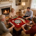 thumbnail image 6 of XINGXIANG Mahjong Table Mat with Carrying Bag Anti- Noise Reduction Mahjong Majiang Poker Paigow Card Game Mat Table Cover(Red,31.5x31.5inch/80x80cm), 6 of 6