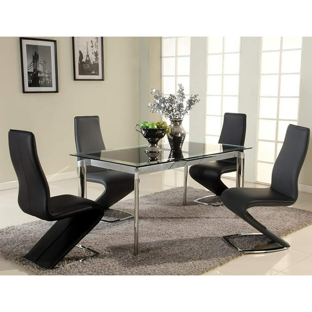 Chintaly Modern Extendable Black Glass Dining Table, Single - Walmart ...