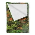 thumbnail image 2 of Waterfall Soft Flannel Fleece Blanket, Wild Small Cascade Pouring over Steep Stones Peaceful Fall Autumn Motion Scene, Cozy Plush for Indoor and Outdoor Use, 70" x 90", Orange Brown, by Ambesonne, 2 of 5