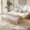 Wood color, variant on TEQIN Bed Frame Without Headboard, Mid Century Modern Fluted Platform Bed, Heavy Duty Floor-Standing Bed Fram, No Box Spring Needed，Noise-Free, Easy Assembly