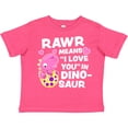 thumbnail image 3 of Inktastic Rawr Means I Love You in Dinosaur Valentine in Pink Girls Toddler T-Shirt, 3 of 5