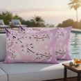 thumbnail image 5 of Spring Flowers Pillow Covers 2 Pack Japanese Cherry Blossom Watercolor Flowers Purple Pillowcase Waterproof Outdoor Throw Pillow Cover for Patio Balcony Rectangular Cushion 20”x12”, 5 of 9