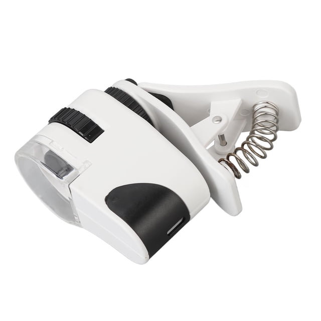 Lupa De Microscopio Tipo Clip, Microscopio Portátil Multifuncional Con Zoom De 50X, Clip Recargable Universal, Iluminación UV Para Teléfonos Inteligentes