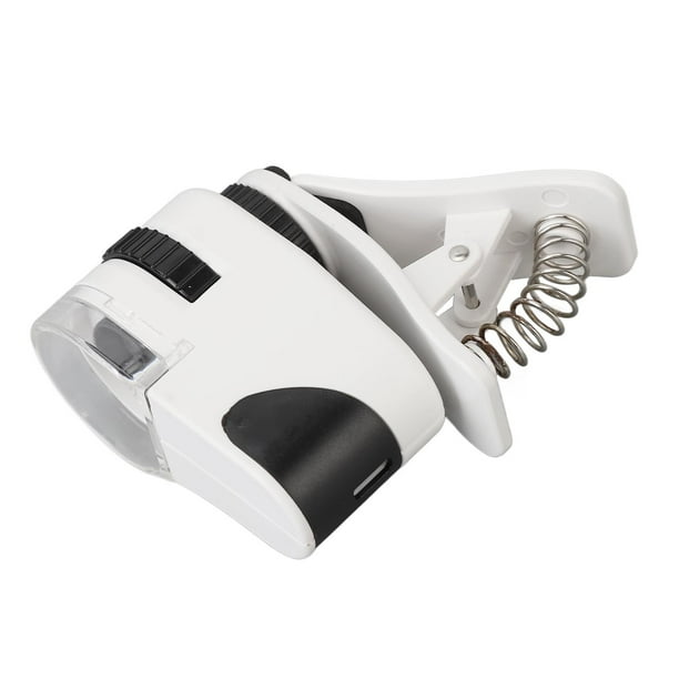 Lupa De Microscopio Tipo Clip, Microscopio Portátil Multifuncional Con Zoom De 50X, Clip Recargable Universal, Iluminación UV Para Teléfonos Inteligentes