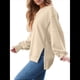 thumbnail image 3 of Sudaderas de Gran Tamaño para Mujer, Cuello Redondo, Larga, Informales, Holgadas, con Abertura, Otoño 2025 Albaricoque M, 3 of 8