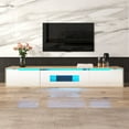 thumbnail image 4 of Deiokin 71" High-Gloss TV Stand with LED Lights, Modern Media Console with Hollow Doors, 16-Color RGB Lighting, 4 of 9