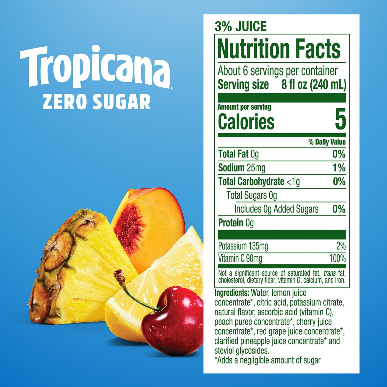 Tropicana Zero Sugar Fruit Punch, 46