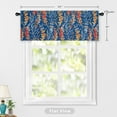 thumbnail image 3 of DriftAway Heather Valance for Kitchen Windows Living Room Bathroom Thermal Insulated Farmhouse Rod Pocket Window Valances with Floral Botanical Patterns 52Wx18L Navy Blue Gold Rust 1 Pack, 3 of 8