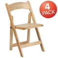 thumbnail image 3 of Flash Furniture Hercules Series Adult Size Natural Wood Padded Folding Event Chairs, Set of 4, 3 of 15