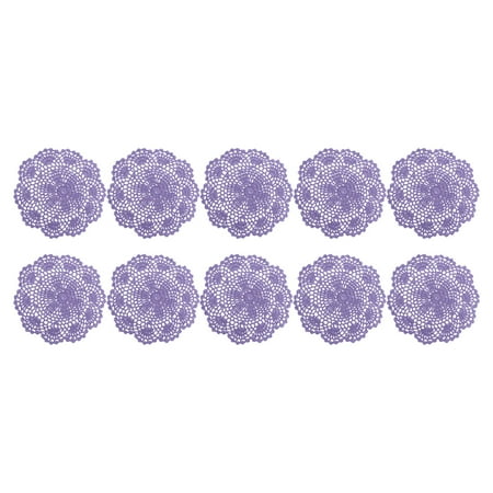 

FensXil Placemat 10pcs Doilies Crochet Cotton Lace Table Placemats Doilies Handmade Round Crochet Doilies Hook Flower Hollow Decorative Cushion Plate Pad Insulation Dining Table Mats 8inch